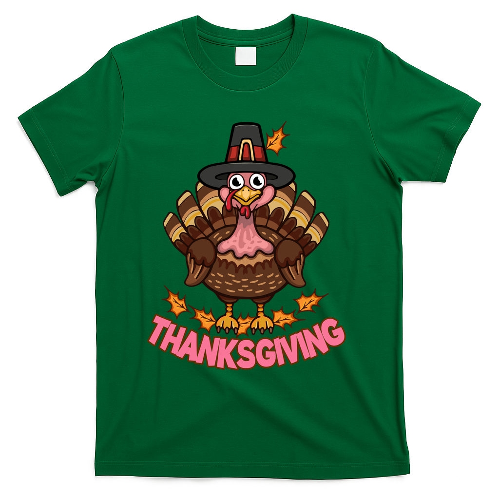 Thanksgiving Turkey Cute Holiday T-Shirt - Green
