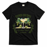 Tanned & Tipsy Cocktail Club Sip & Chill Summer Hawaii Beach T-Shirt - Black