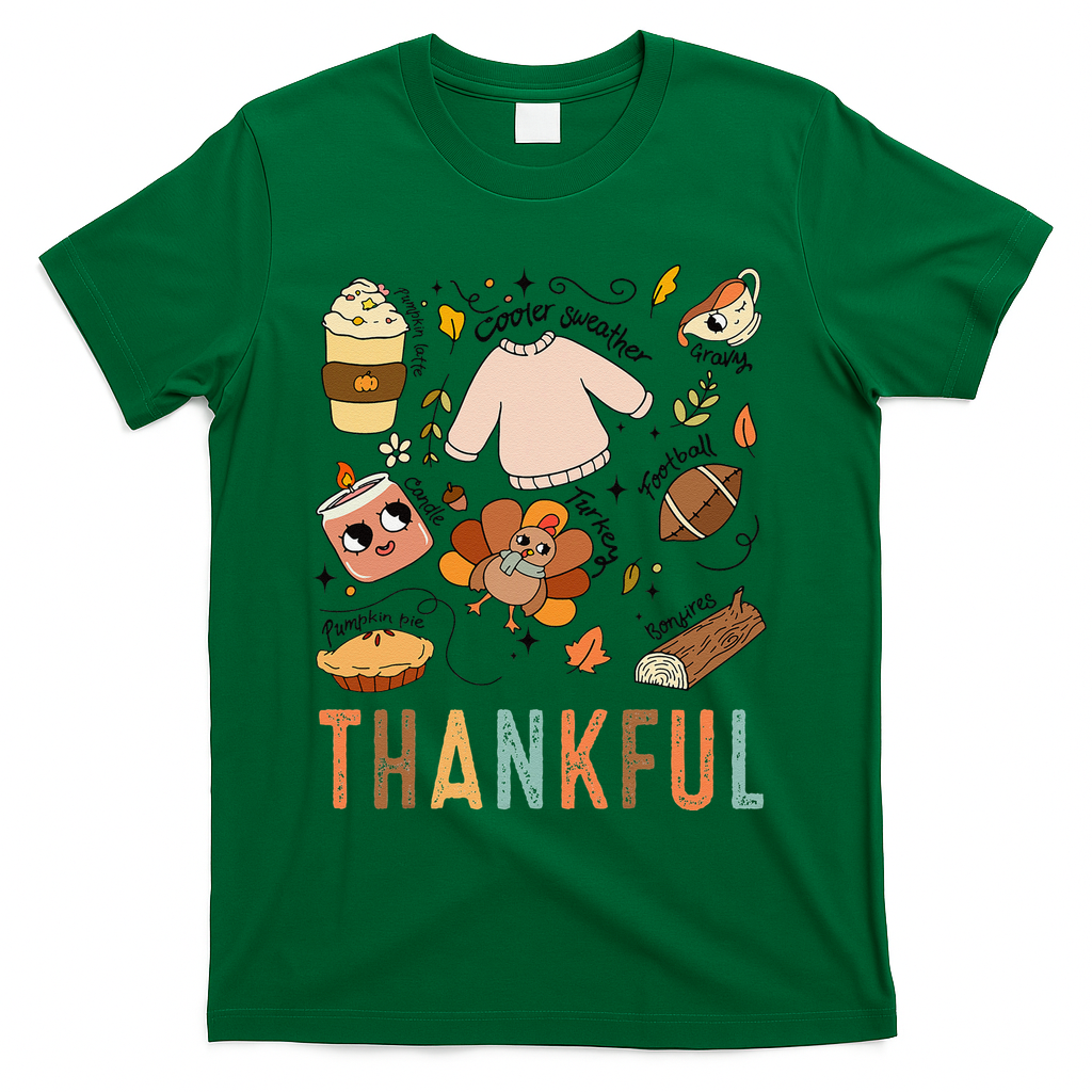 Thanksgiving Turkey Fall Thankful Graphic FamilywomenS T-Shirt - Green