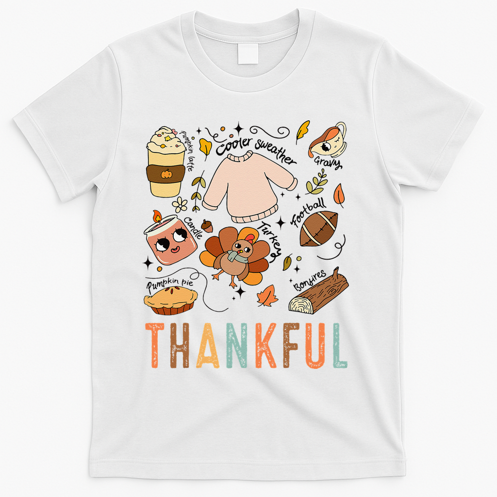 Thanksgiving Turkey Fall Thankful Graphic FamilywomenS T-Shirt - White