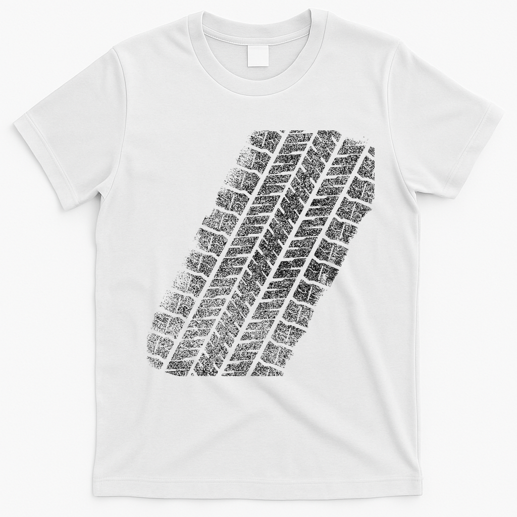 Tire Track Funny Halloween T-Shirt - White