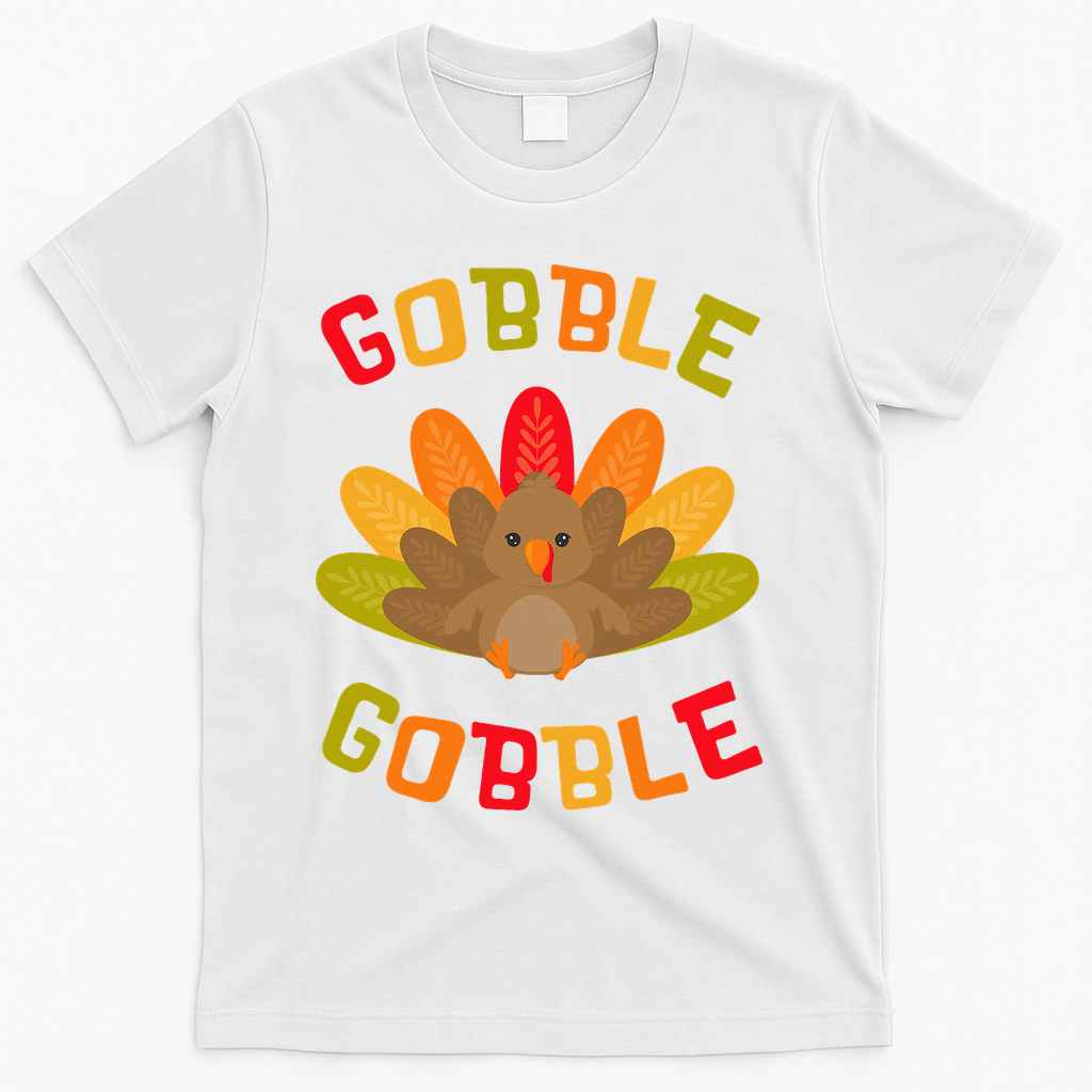Thanksgiving Turkey Gobble T-Shirt - White