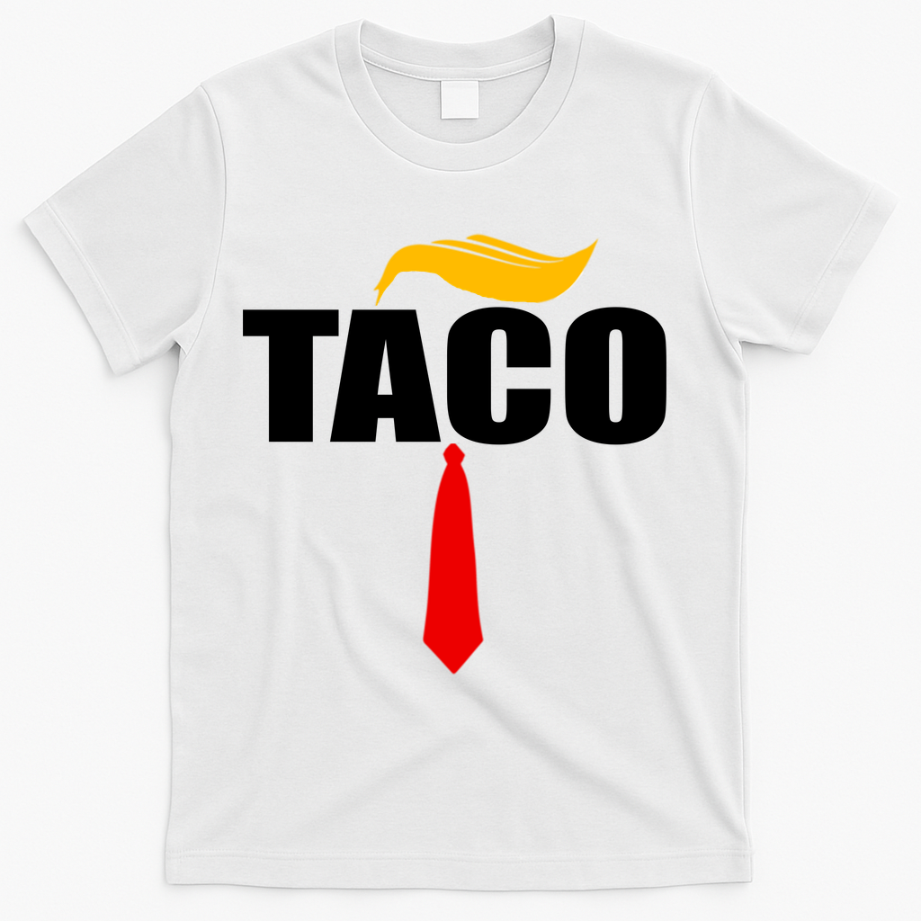 Taco Trump Hair Tie Funny T-Shirt - White