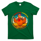 Thanksgiving Turkey Retro Sunset Holiday T-Shirt - Green