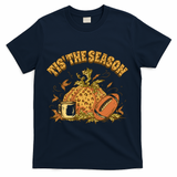 Tis The Season Football Pumpkin T-Shirt - Navy