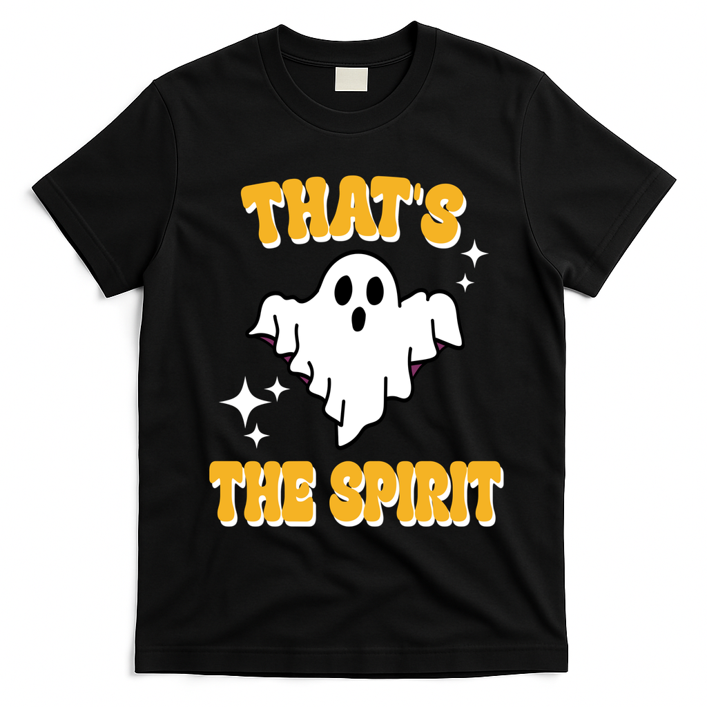 Thats The Spirit Funny Halloween Ghost T-Shirt - Black