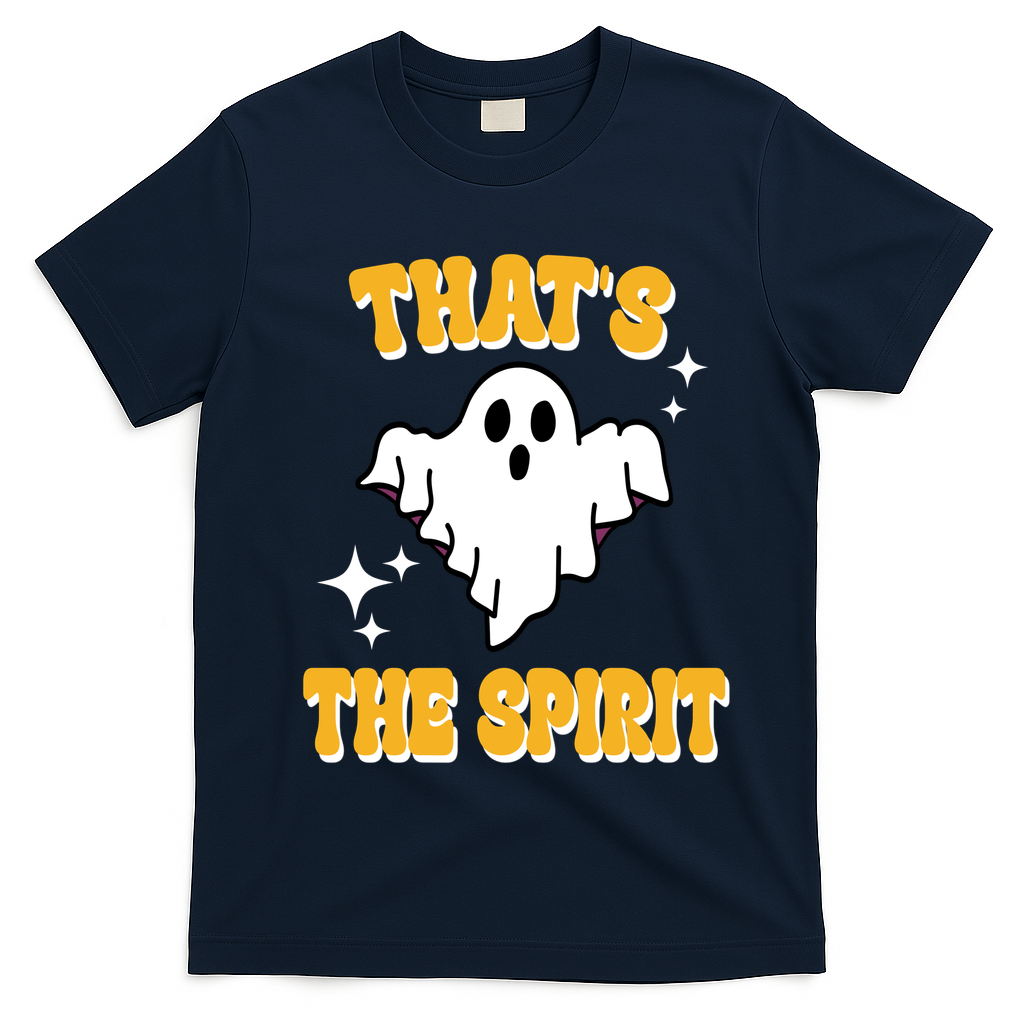 Thats The Spirit Funny Halloween Ghost T-Shirt - Navy Blue