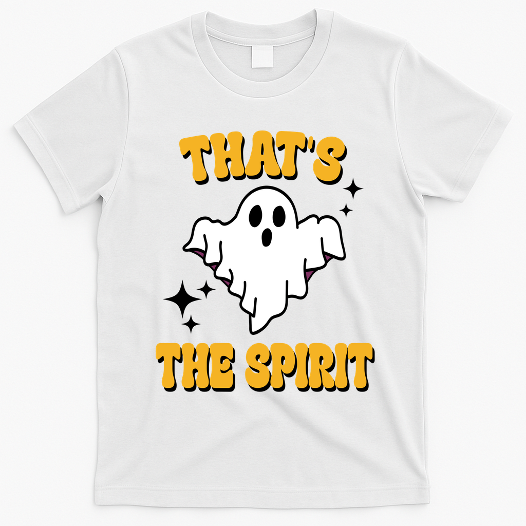Thats The Spirit Funny Halloween Ghost T-Shirt - White