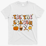 Tis The Season Field Hockey Pumpkin Latte Fall Thanksgiving Cute Gift T-Shirt - White