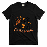 Tis The Season Halloween Football Ghost Tennessee Football T-Shirt - Black