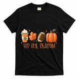 Tis The Season Fall Coffee Football Lover T-Shirt - Black