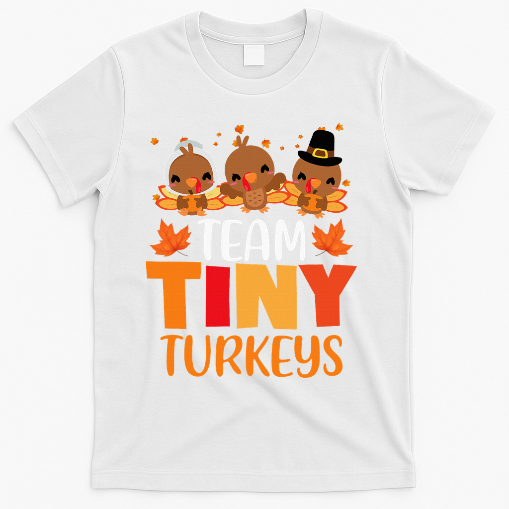 Turkey Thanksgiving TeamTiny Turkeys Nurse Fall NICU Nurse T-Shirt - White