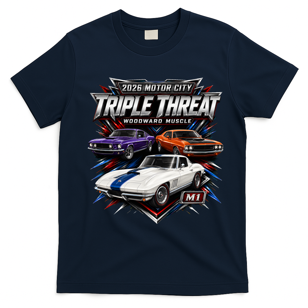 Triple Thread Woodward Muscle M1 2026 T-Shirt - Navy Blue