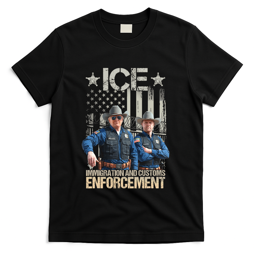 Trump Vance Ice Immigration And Customs Enforcement T-Shirt - Black