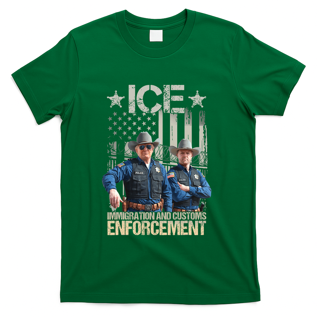 Trump Vance Ice Immigration And Customs Enforcement T-Shirt - Green