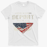 Trump Won 2024 Justice Is Coming Deport Them All Wall T-Shirt - White