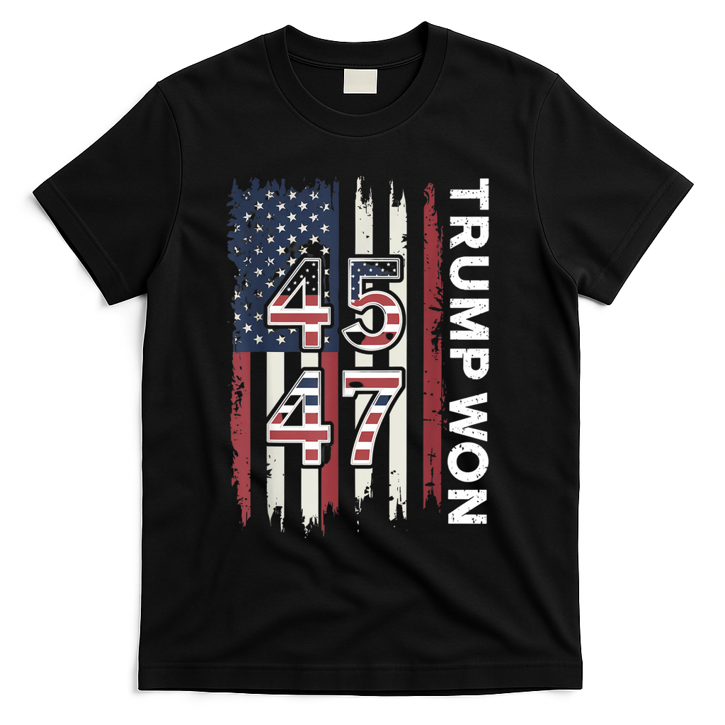 Trump Won 45 47 T-Shirt - Black