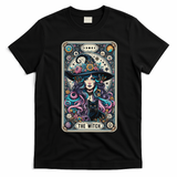 The Witch Cat Tarot Card Witch Vintage Gothic Halloween T-Shirt - Black