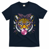 Tiger With Glasses Bubblegum And Pink Bow T-Shirt - Navy