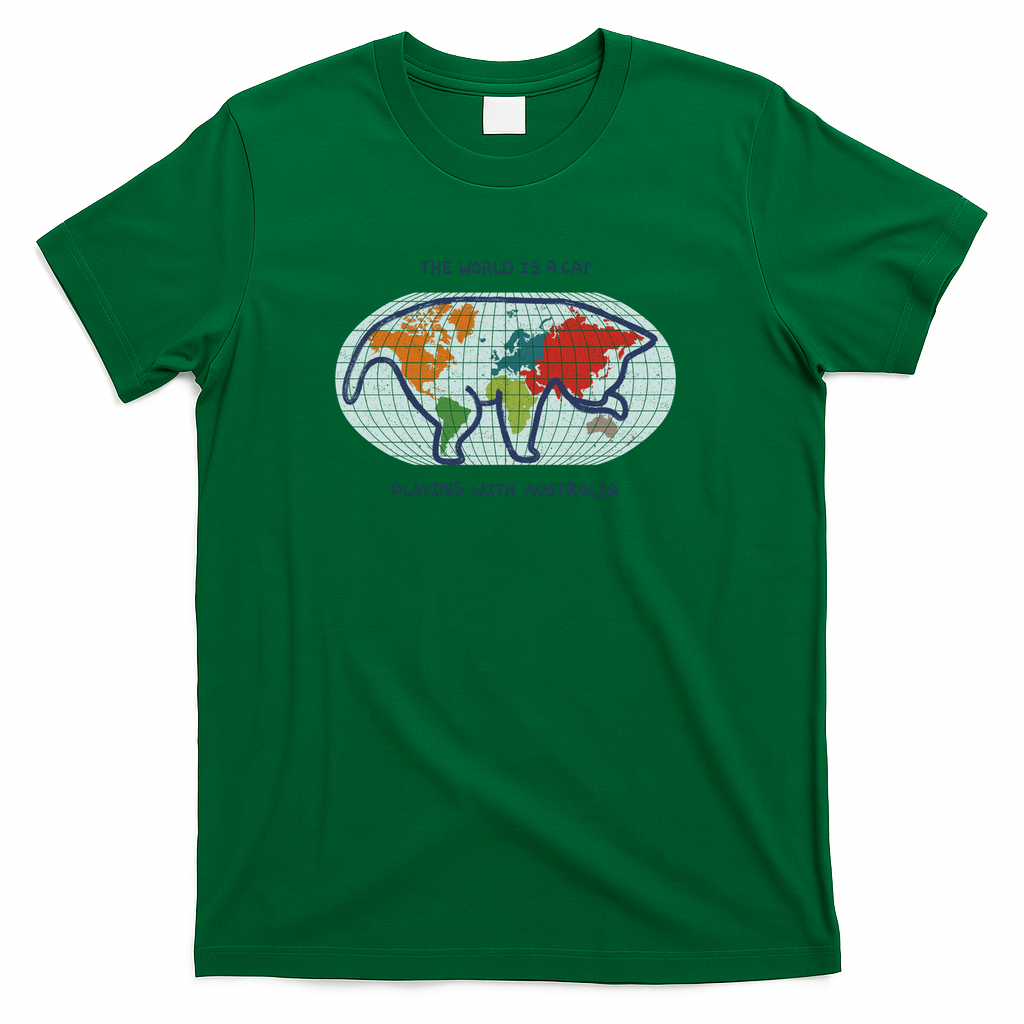 The World Is Just a Cat Playing With Australia by Tobe Fonseca - Green