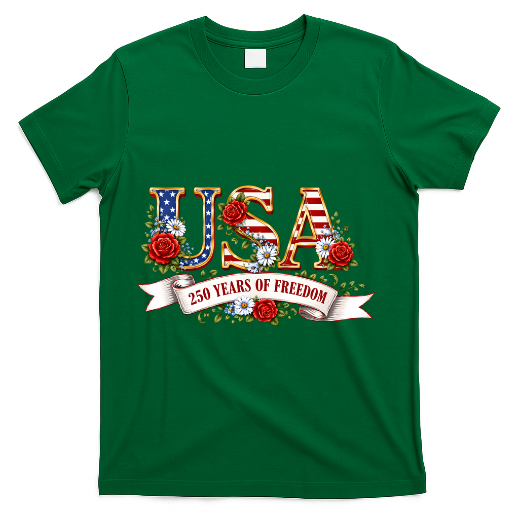 USA 250 Years Of Freedom T-Shirt - Green