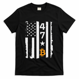 Usa 47th Flag Bitcoin Design – Trump Crypto Supporter T-Shirt - Black