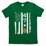 Usa 47th Flag Bitcoin Design – Trump Crypto Supporter T-Shirt - Green
