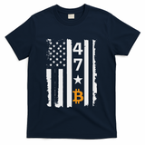 Usa 47th Flag Bitcoin Design – Trump Crypto Supporter T-Shirt - Navy