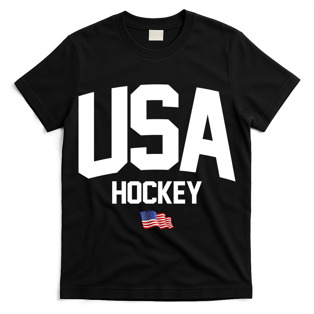 USA American Flag Hockey T-Shirt