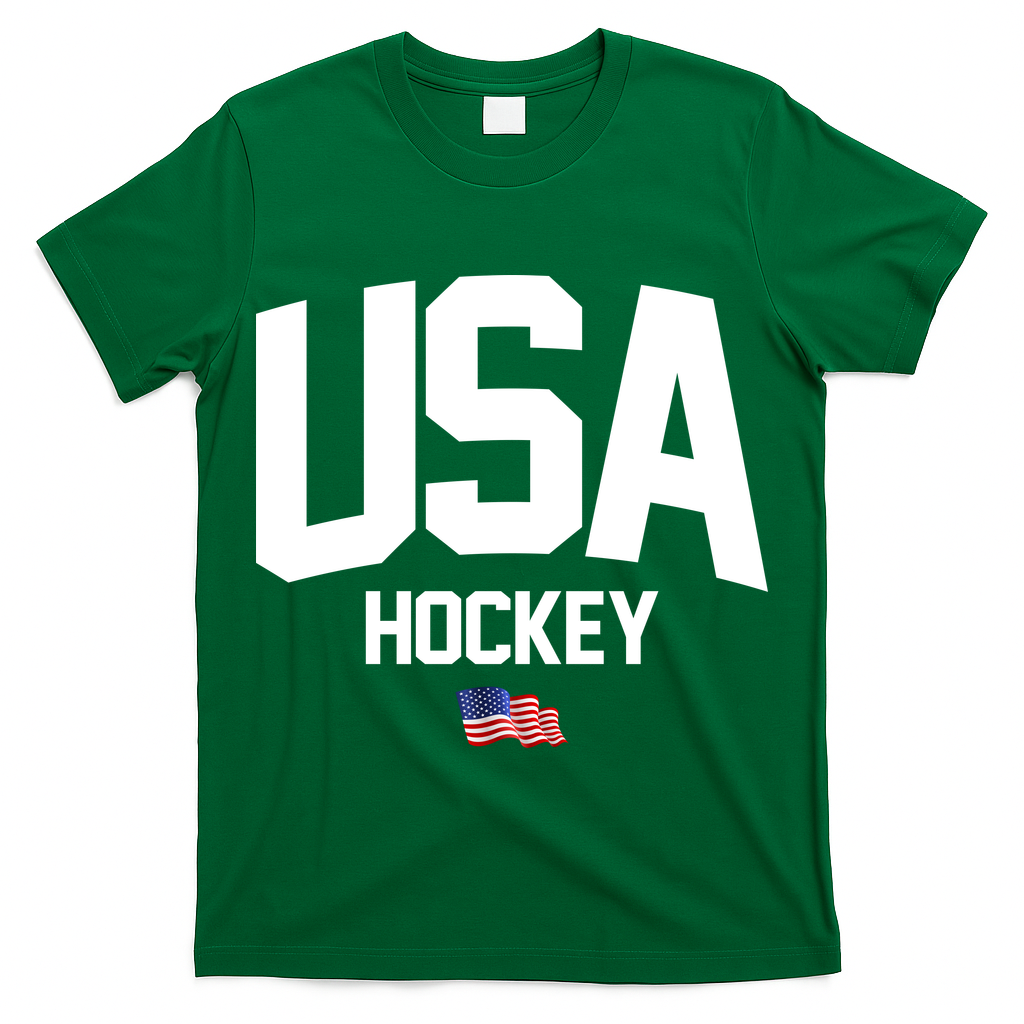USA American Flag Hockey T-Shirt