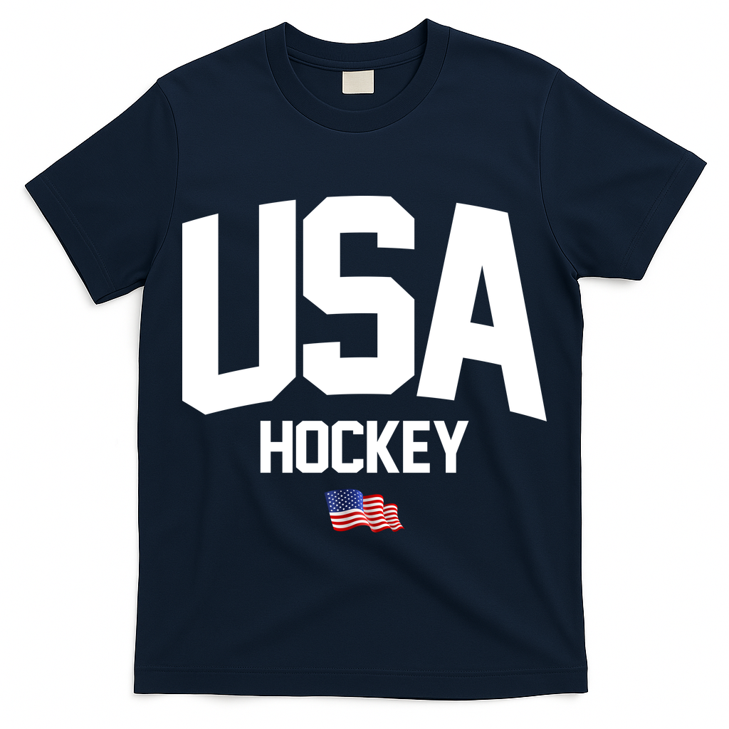 USA American Flag Hockey T-Shirt