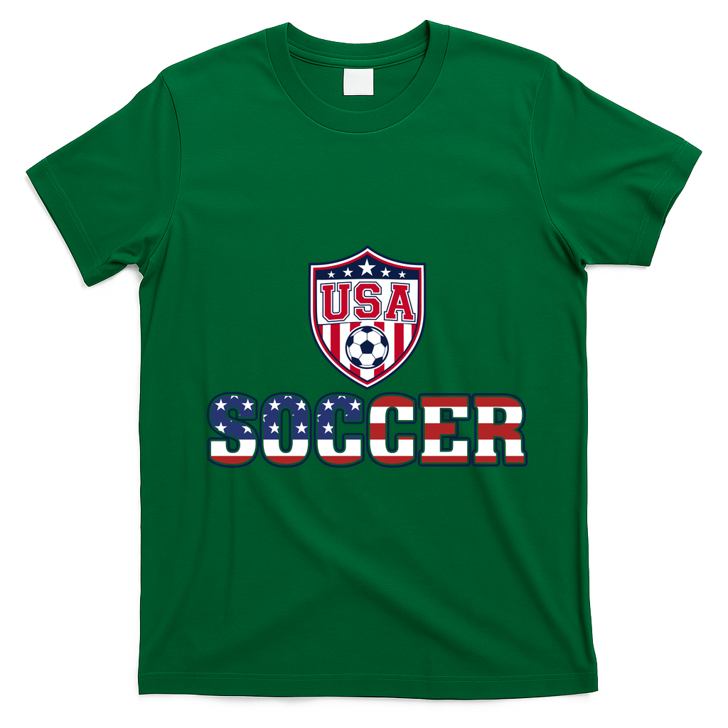 USA American Soccer Graphic For Fans T-Shirt - Irish Green