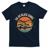 UH-60 Black Hawk Vintage Helicopter T-Shirt - Navy Blue