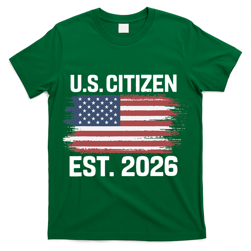 U.S. CITIZEN EST 2026 American Flag T-Shirt