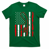 USA Fishing Flag Gift For Fisherman T-Shirt - Green