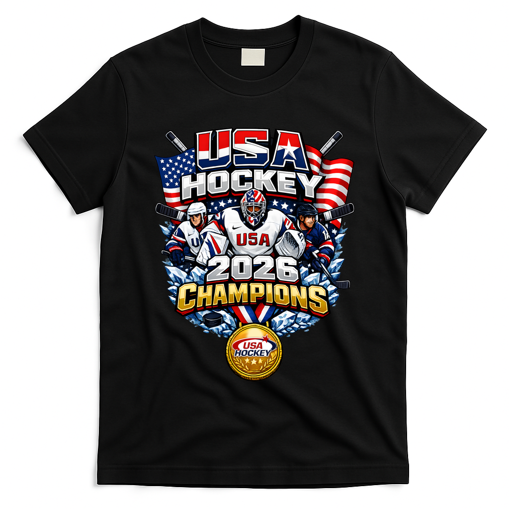 USA Hockey 2026 Champions Gold Medal T-Shirt