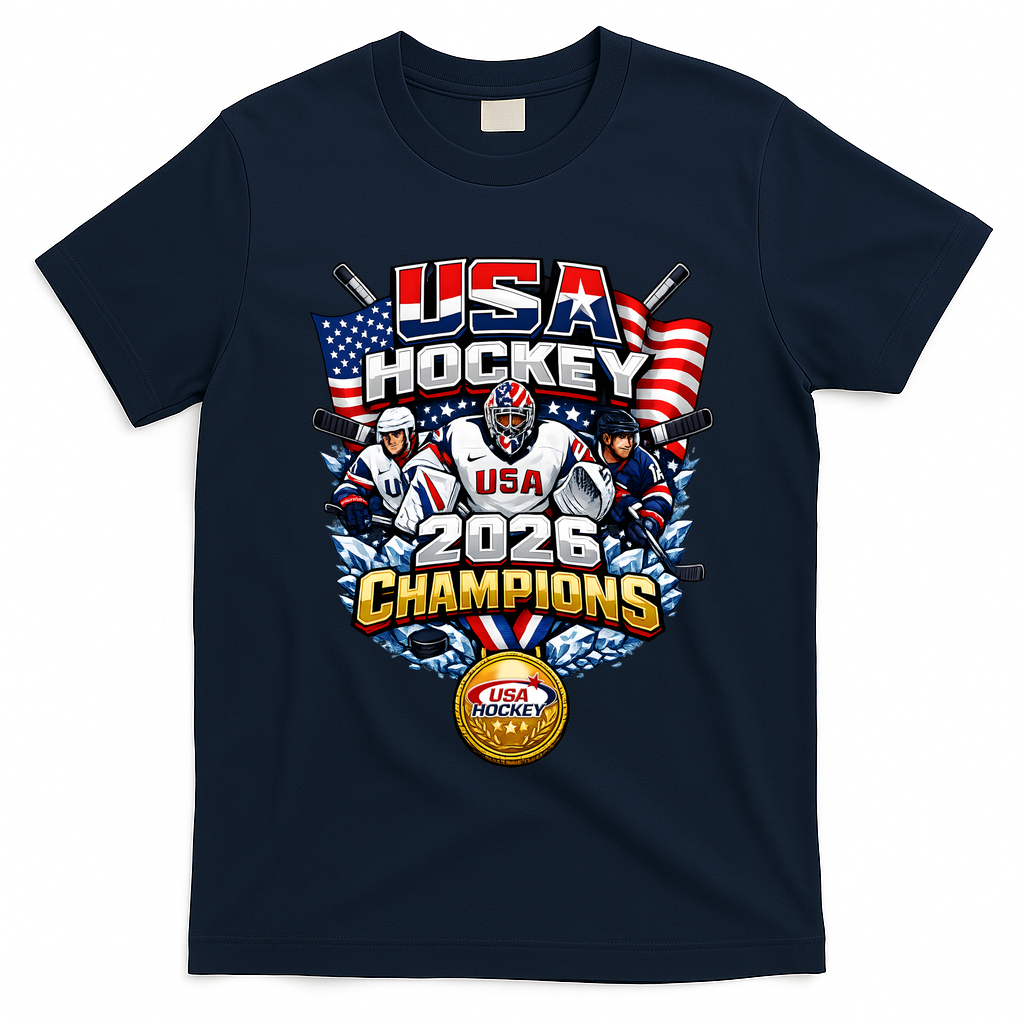 USA Hockey 2026 Champions Gold Medal T-Shirt
