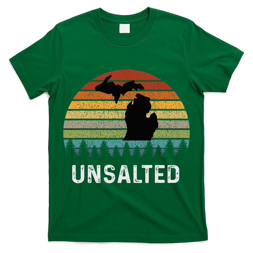 Unsalted Michigan Great Lakes Mi Retro T-Shirt
