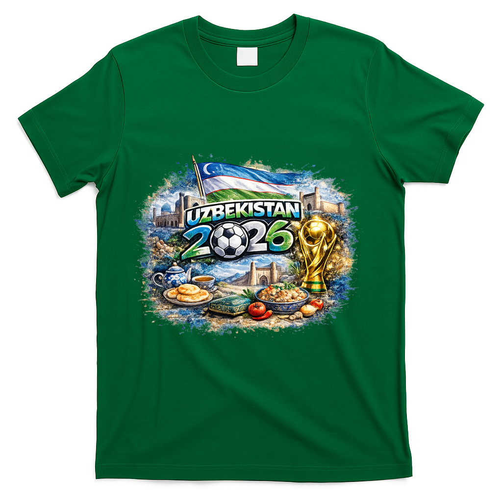 UZBEKISTAN North America Soccer Tournament 2026 T-Shirt - Green