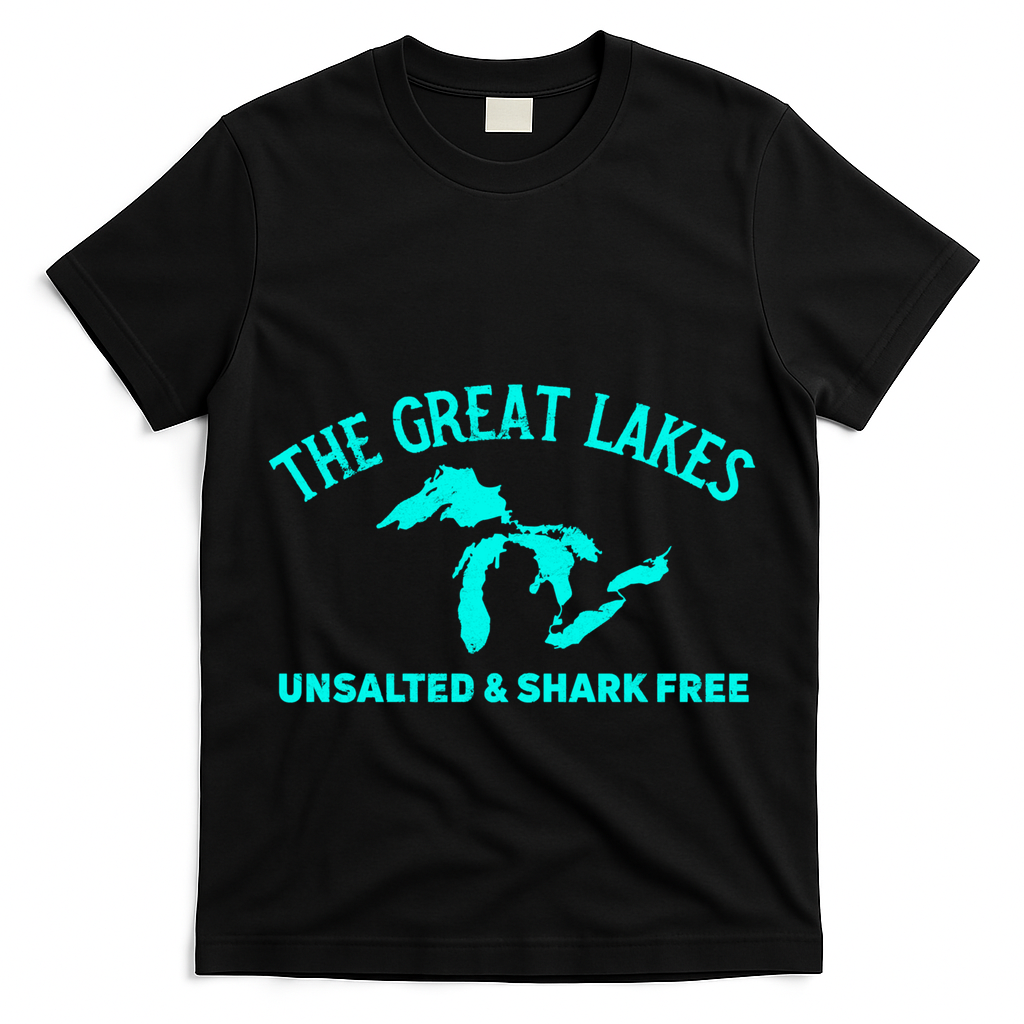 Unsalted N Shark Free The Great Lakes  Michigan T-Shirt