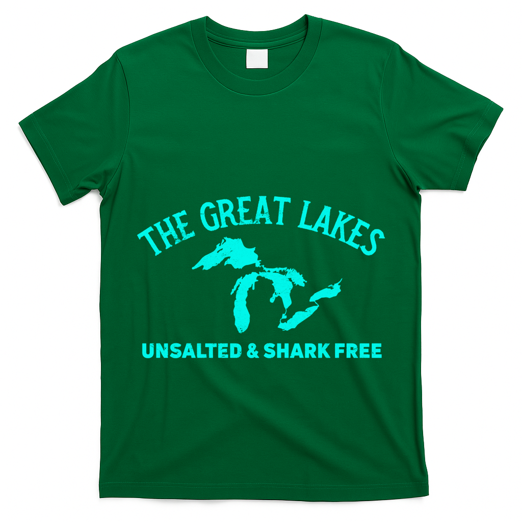 Unsalted N Shark Free The Great Lakes  Michigan T-Shirt