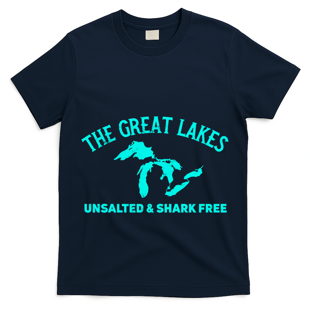 Unsalted N Shark Free The Great Lakes  Michigan T-Shirt