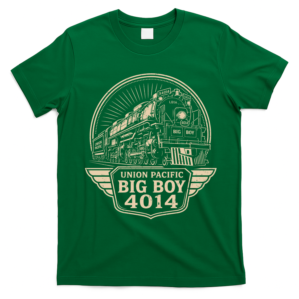 Union Pacific 4014 Big Boy Vintage Steam Engine T-Shirt - Irish Green