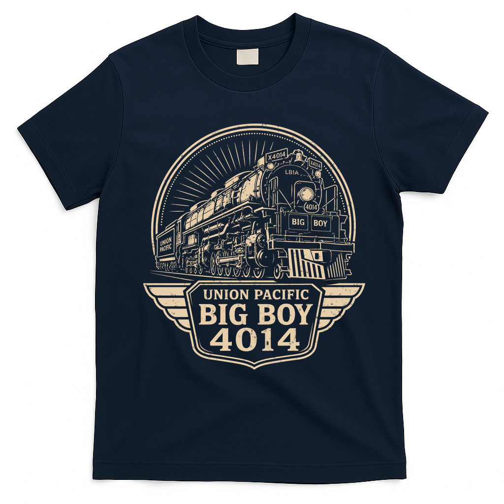Union Pacific 4014 Big Boy Vintage Steam Engine T-Shirt - Navy Blue