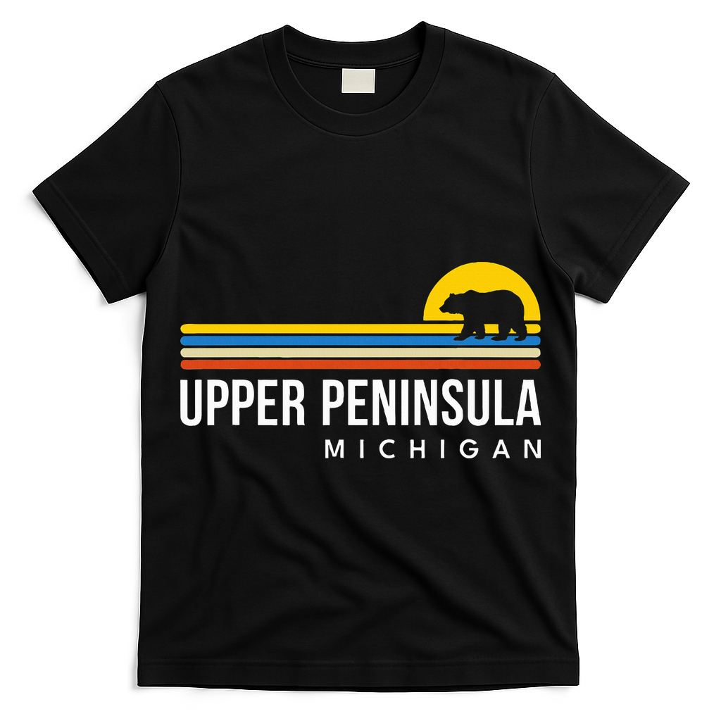Upper Peninsula Michigan Mi Bear Vintage Retro Souvenirs T-Shirt
