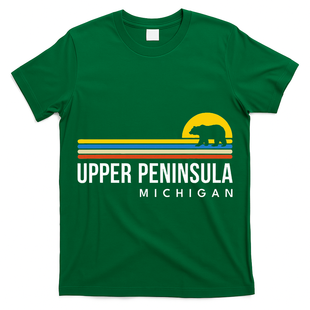 Upper Peninsula Michigan Mi Bear Vintage Retro Souvenirs T-Shirt
