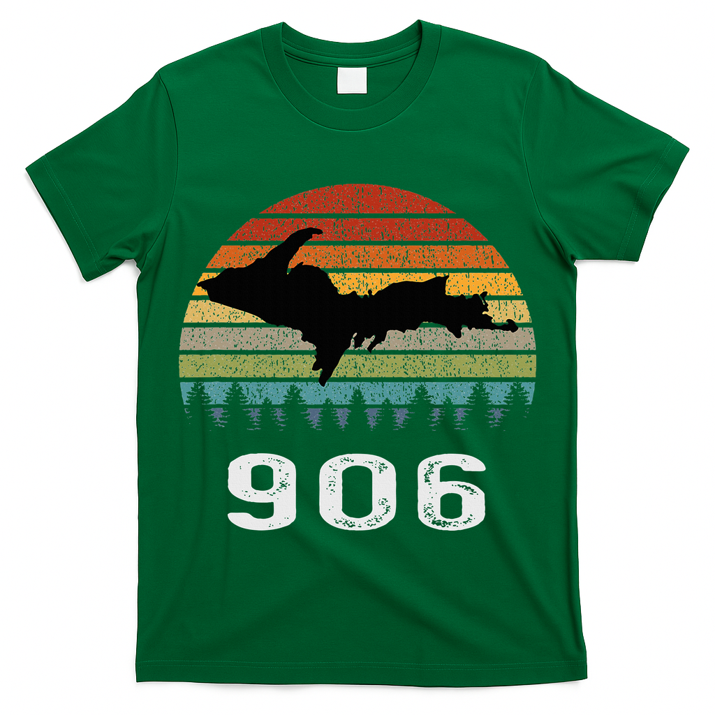 Upper Peninsula Michigan Mi Up Retro 906 Yooper T-Shirt
