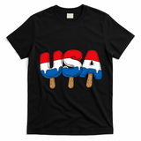 USA Popsicle Summer Celebrations Beach Party T-Shirt - Black