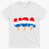 USA Popsicle Summer Celebrations Beach Party T-Shirt - White