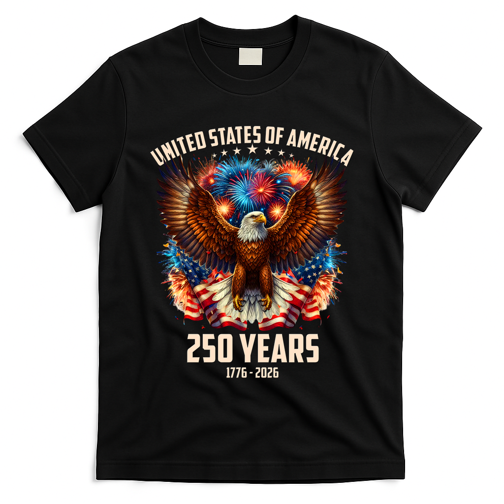 United States 250 Years 1776-2026  Fireworks Eagle T-Shirt